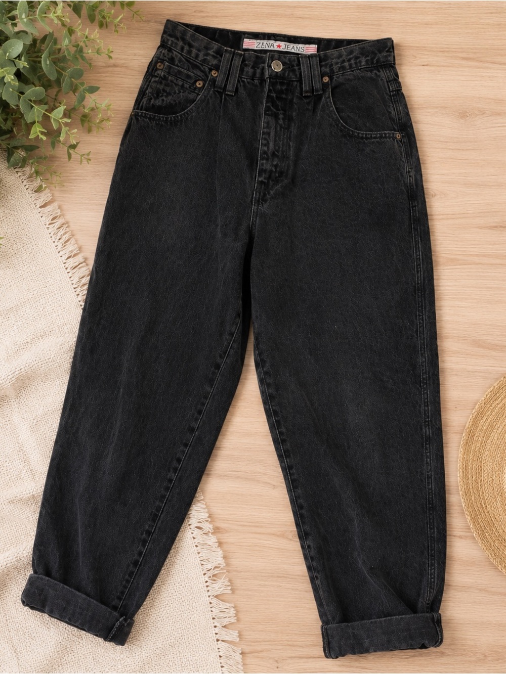Zena Vintage Black Relaxed Mom Denim Jeans